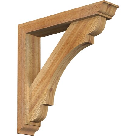 Ekena Millwork Olympic Traditional Rough Sawn Bracket w/ Offset Brace, Western Red Cedar, 4"W x 20"D x 20"H BKT0402X20X20OLY01RWR